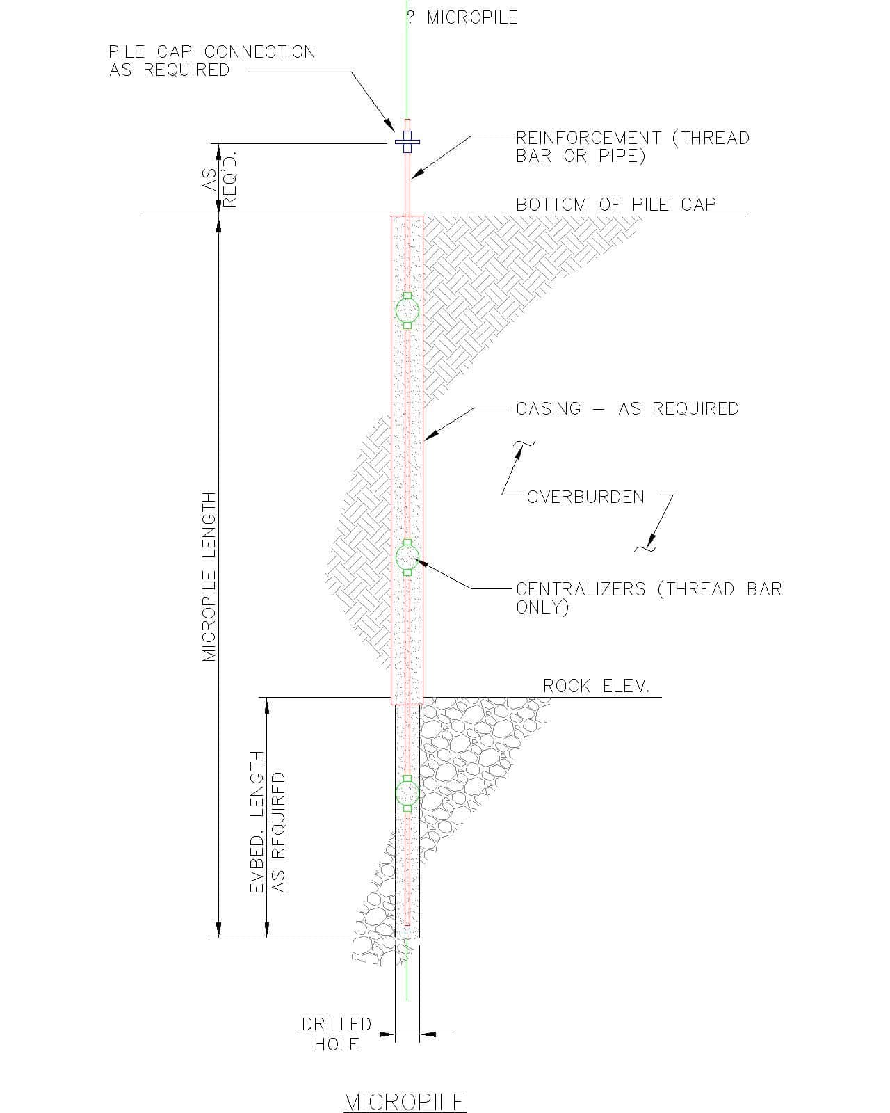 sketch of a typical micropile