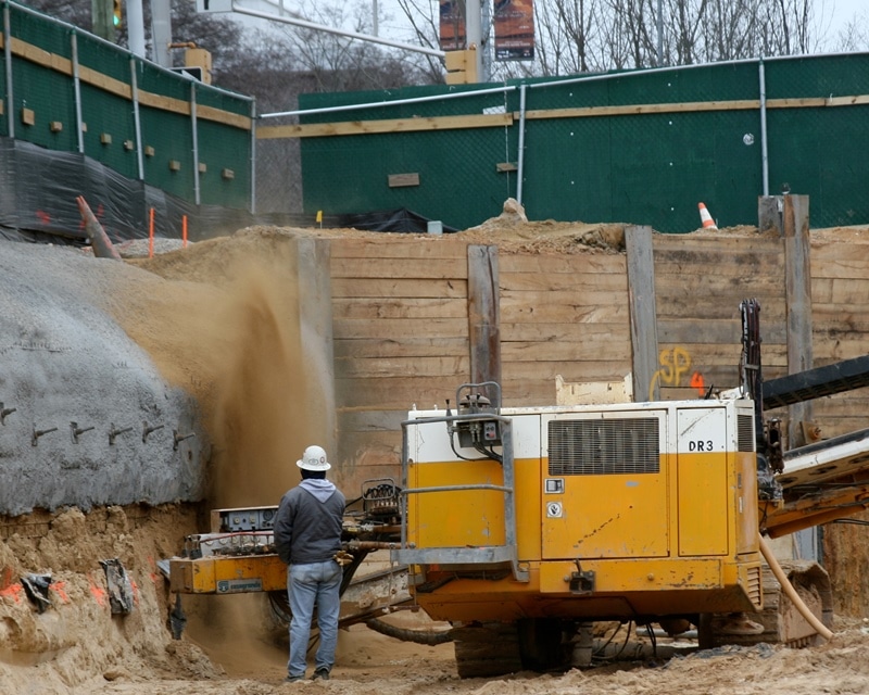 Active Drilling Soil Nail Wall