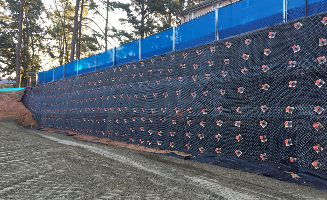 Duke University East Campus Dorm Driven Soil Nail Wall