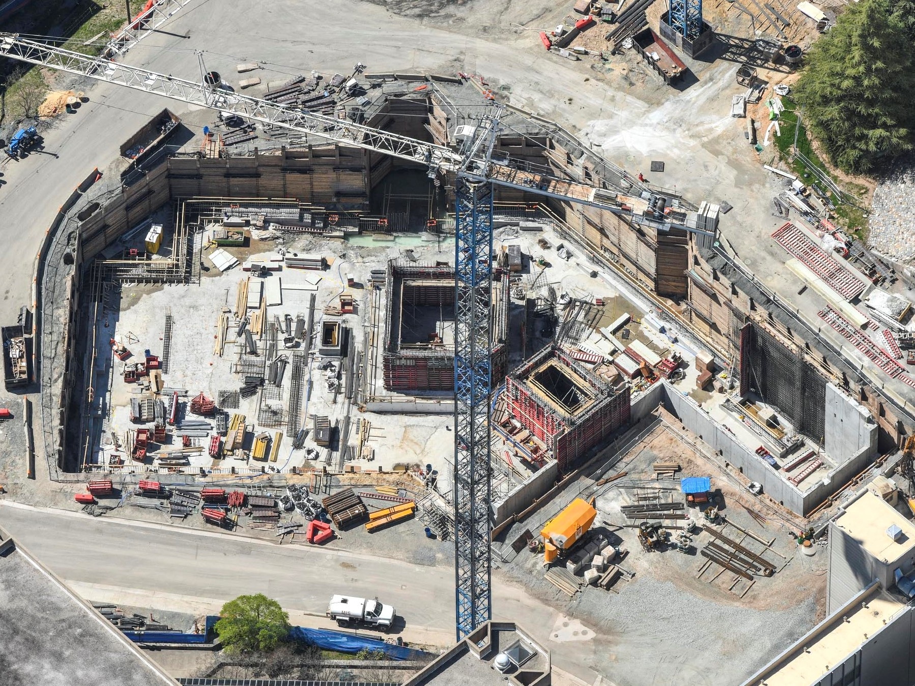 Duke University Bed Tower Addition aerial view