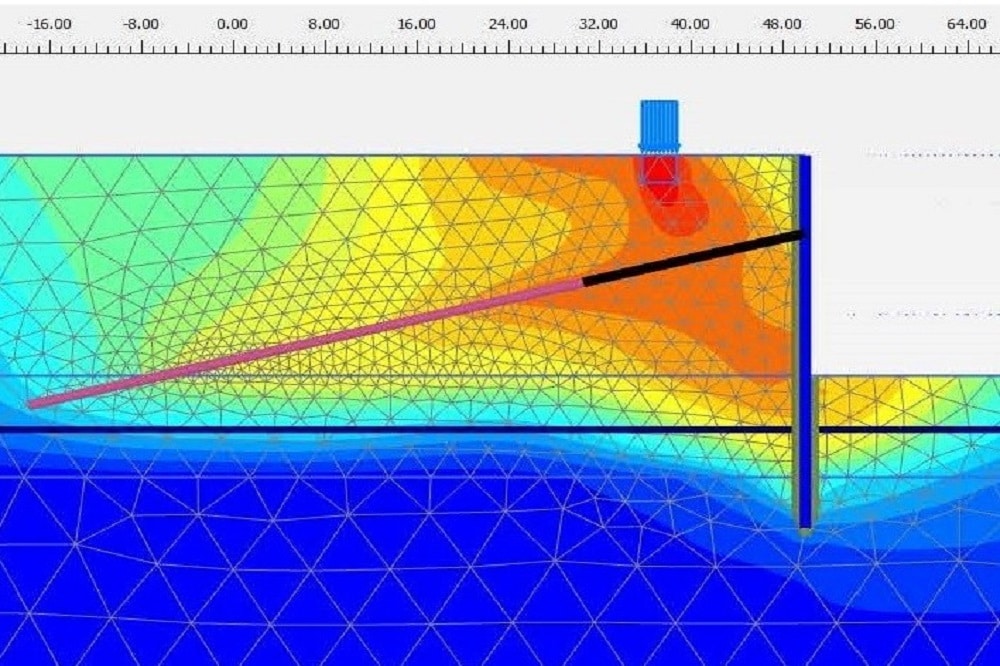 image of Plaxis numerical modeling of retaining wal