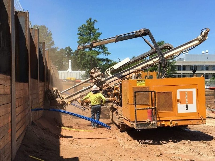 Drilling Anchors for Soldier Pile Wall
