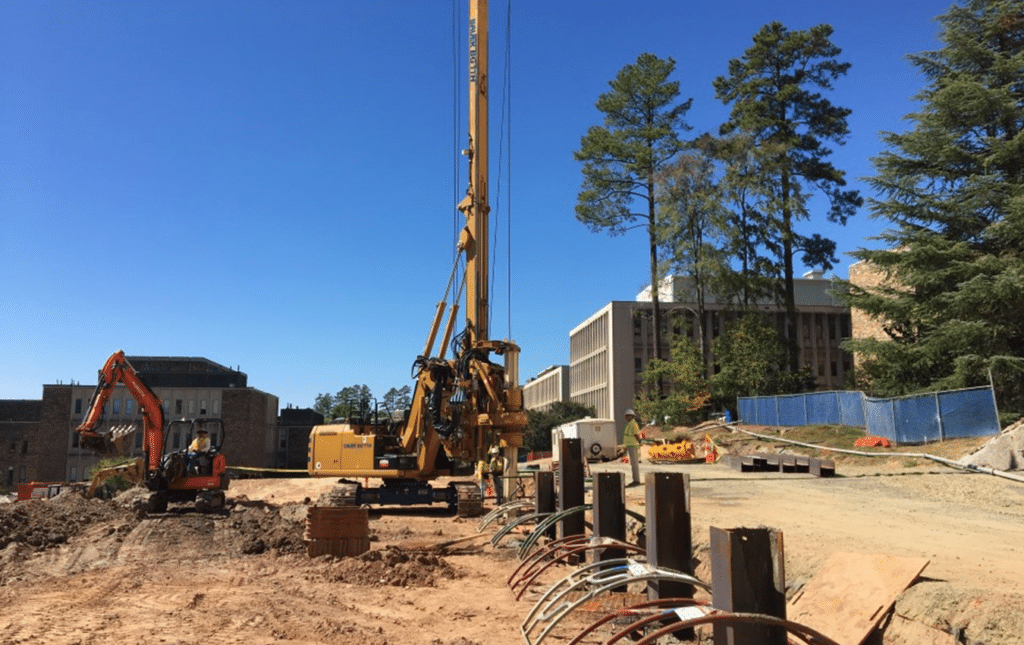 Auger drilling in partially weathered rock (PWR)